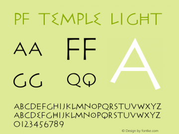 Beispiel einer PF Temple Regular-Schriftart