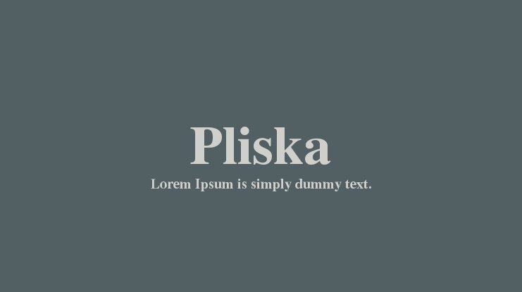 Beispiel einer Pliska Regular-Schriftart