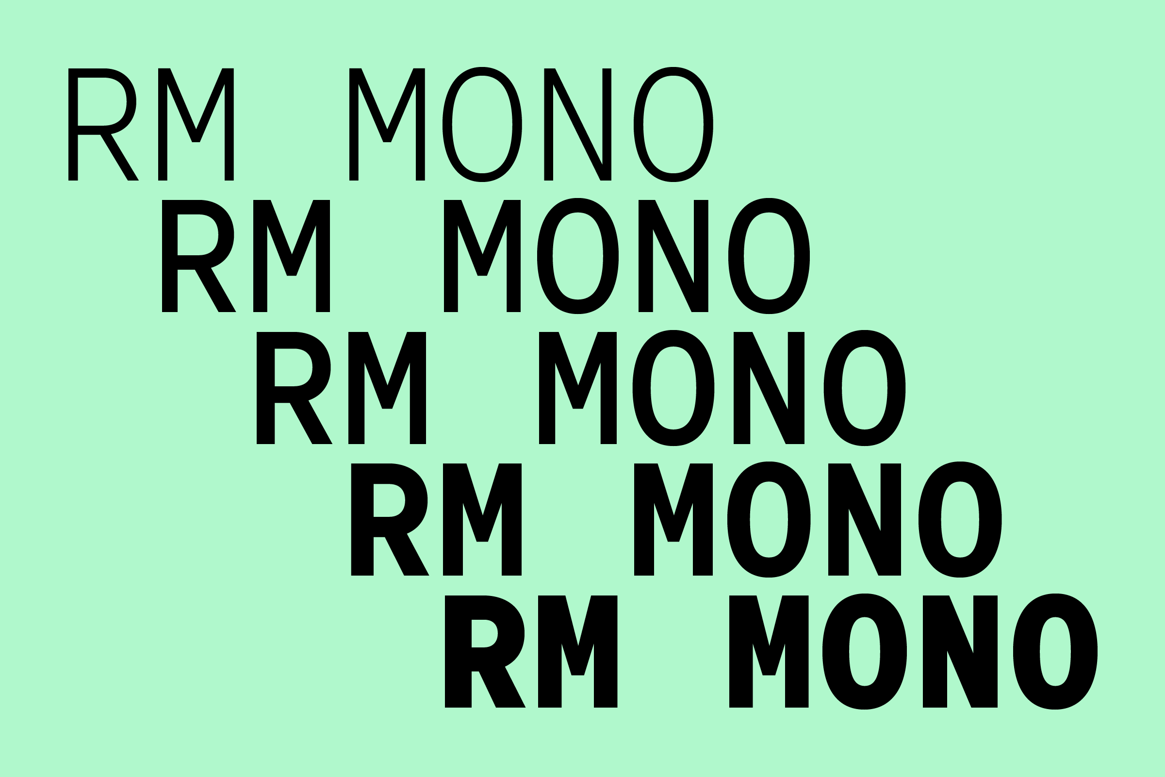 Beispiel einer RM Mono SemiBold-Schriftart