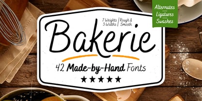 Beispiel einer Bakerie Rough Thin-Schriftart