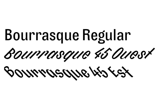 Beispiel einer Bourrasque-Schriftart
