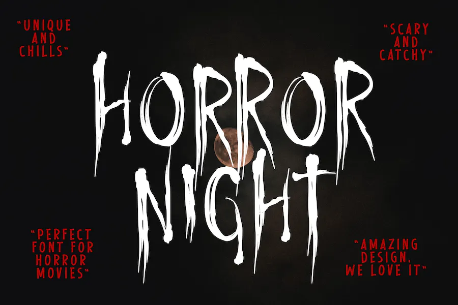 Beispiel einer Horror Night Regular-Schriftart