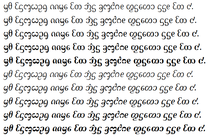 Beispiel einer Dai Banna SIL-Schriftart