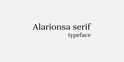Beispiel einer Alarionsa Serif-Schriftart