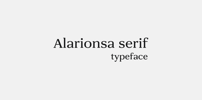 Beispiel einer Alarionsa Serif Bold-Schriftart