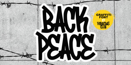 Beispiel einer Back Peace Regular-Schriftart