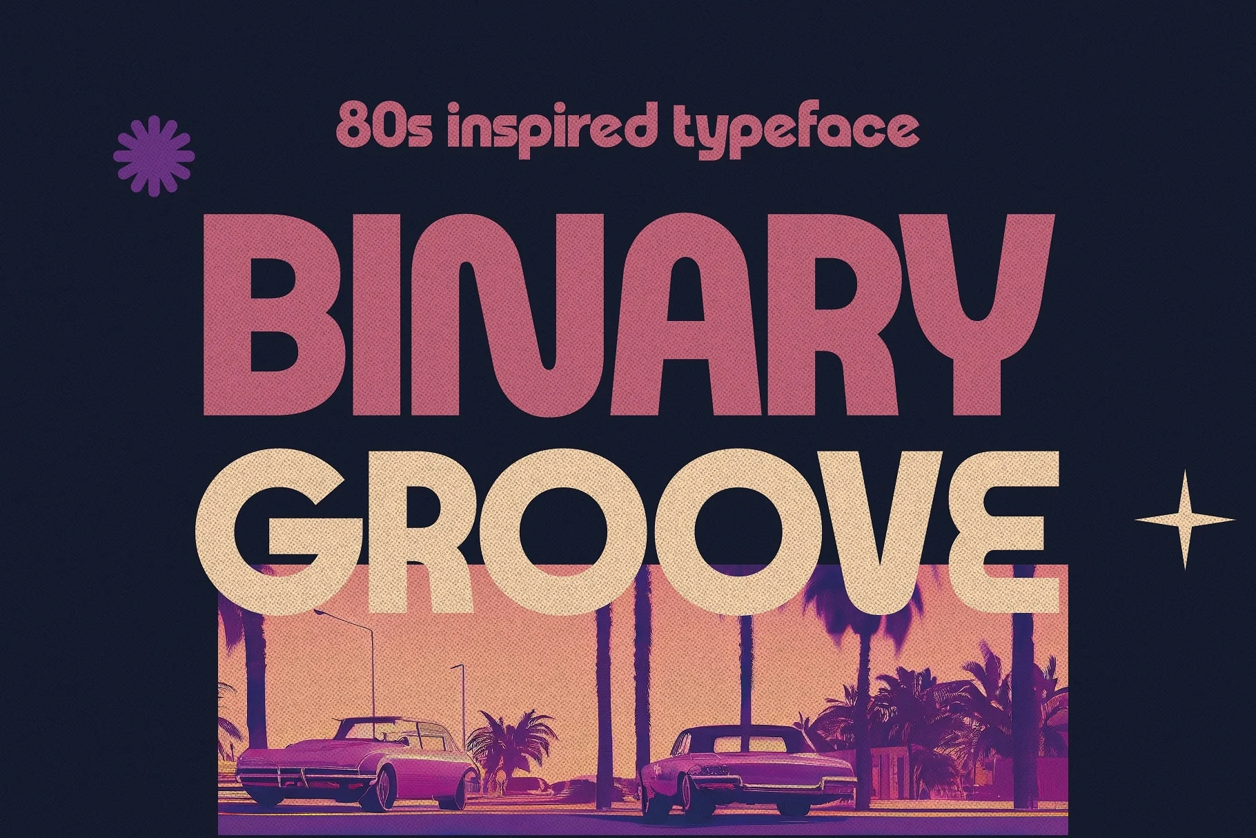 Beispiel einer Binary Groove Regular-Schriftart