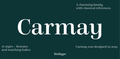 Beispiel einer Carmay Italic-Schriftart