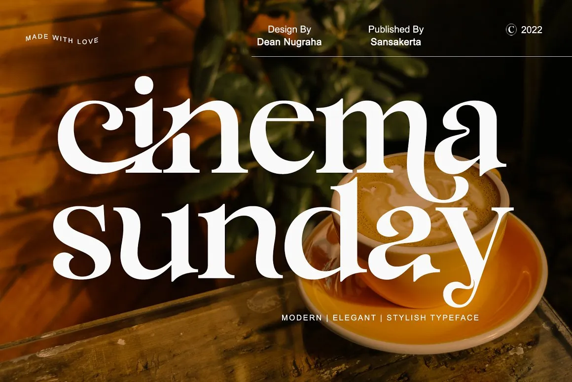 Beispiel einer Cinema Sunday-Schriftart