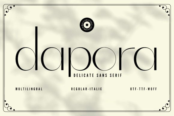 Beispiel einer Dapora Italic-Schriftart