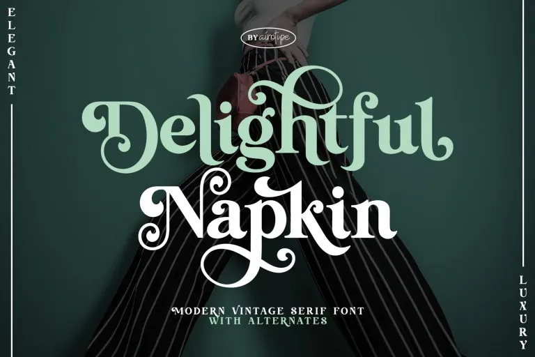Beispiel einer Delightful Napkin-Schriftart