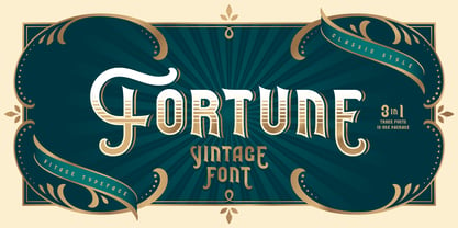 Beispiel einer Fortune Vintage-Schriftart