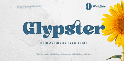 Beispiel einer Glypster Black-Schriftart