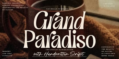 Beispiel einer Grand Paradiso Regular-Schriftart