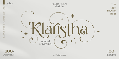 Beispiel einer Klaristha-Schriftart