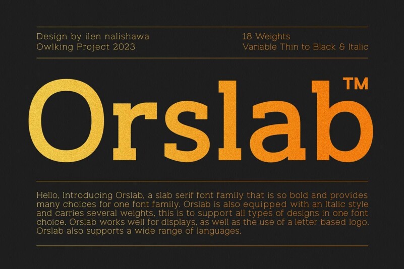 Beispiel einer Orslab-Schriftart