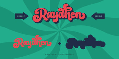 Beispiel einer Raydhen Extrude-Schriftart