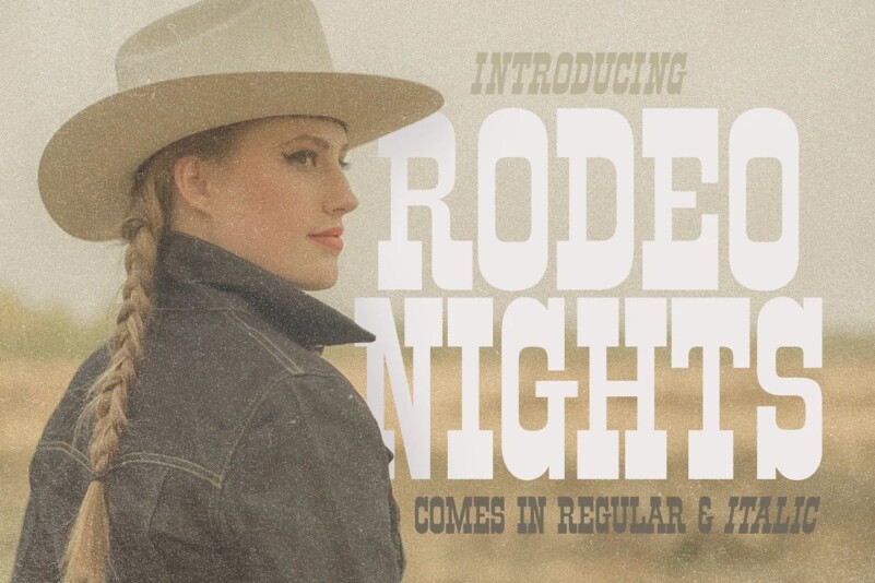 Beispiel einer Rodeo Nights-Schriftart
