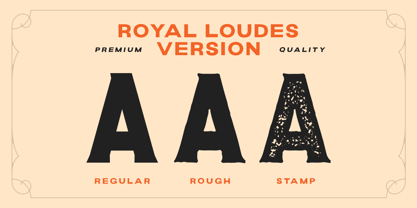Beispiel einer Royal Loudes Regular-Schriftart