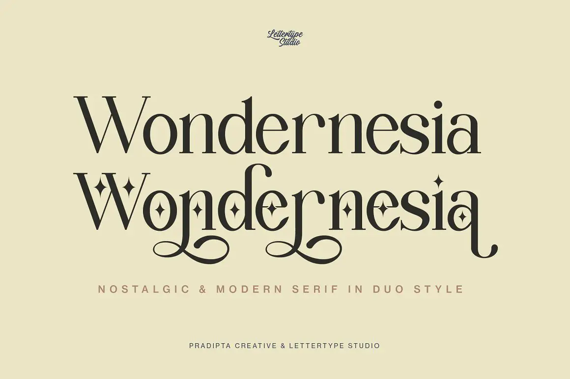 Beispiel einer Wondernesia Regular-Schriftart