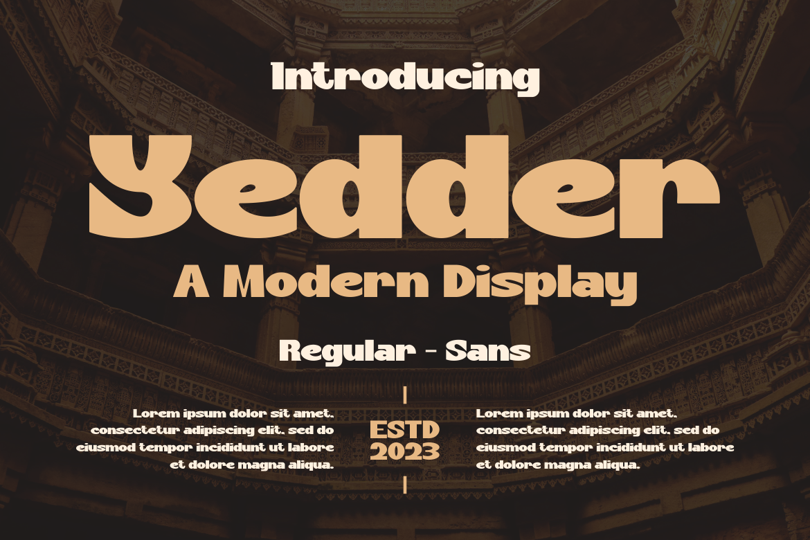 Beispiel einer Yedder Regular-Schriftart