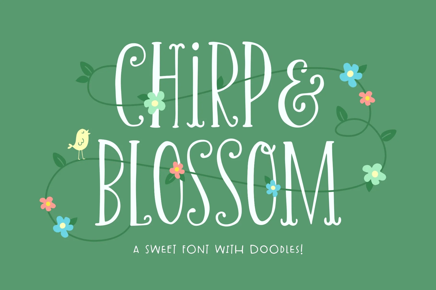 Beispiel einer Chirp And Blossom-Schriftart