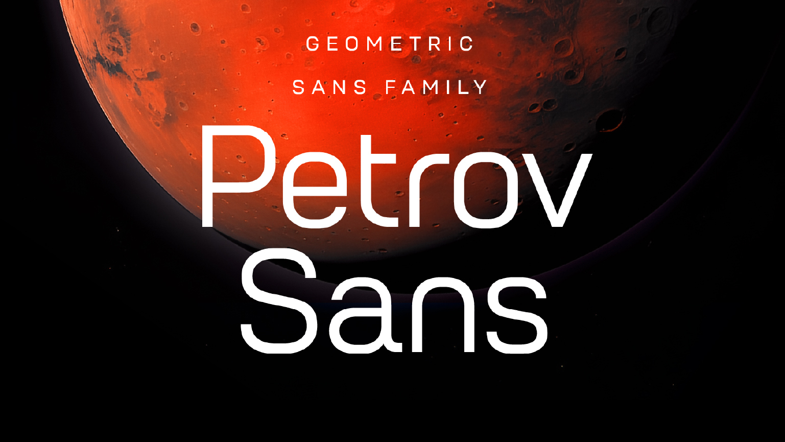 Beispiel einer Petrov Sans-Schriftart