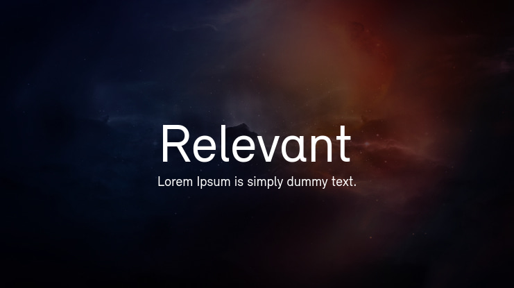 Beispiel einer Relevant Medium-Schriftart