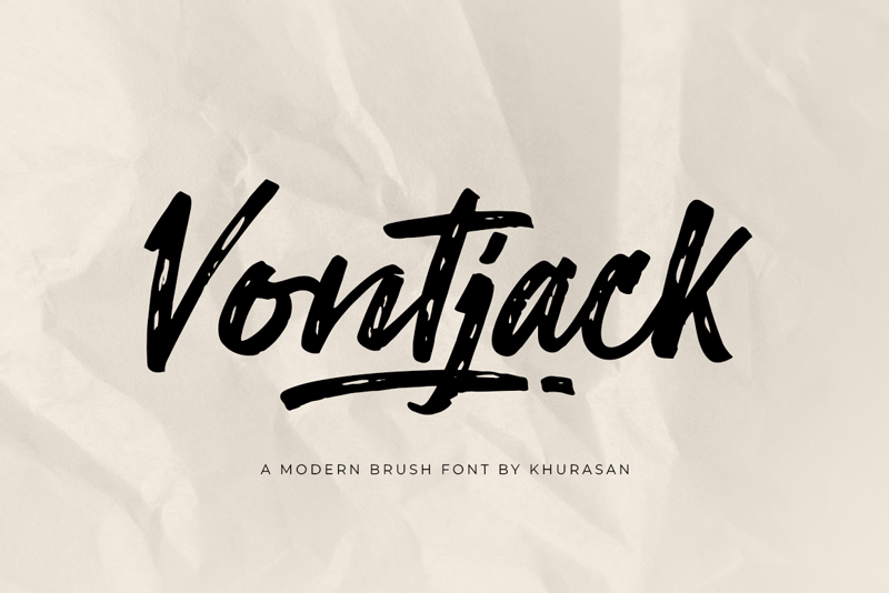 Beispiel einer Vontjack Regular-Schriftart