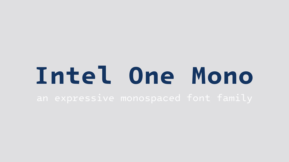Beispiel einer Intel One Mono Light Italic-Schriftart
