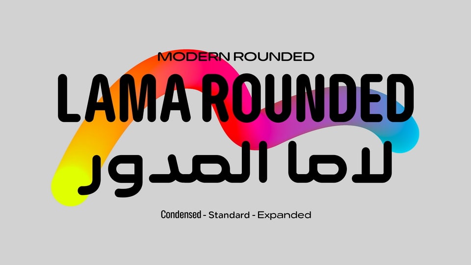 Beispiel einer Lama Rounded Expanded Black Expanded-Schriftart