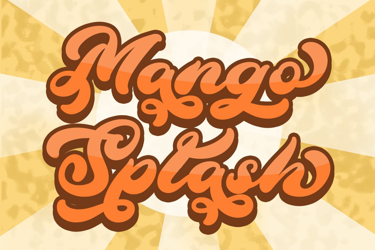 Beispiel einer Mango Splash-Schriftart