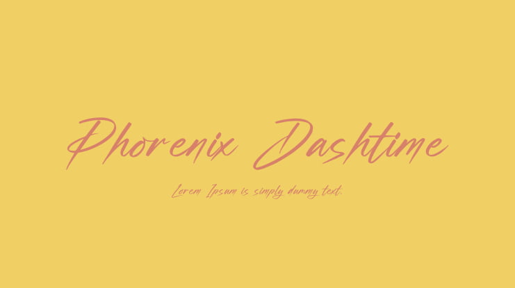 Beispiel einer Phorenix Dashtime Italic-Schriftart