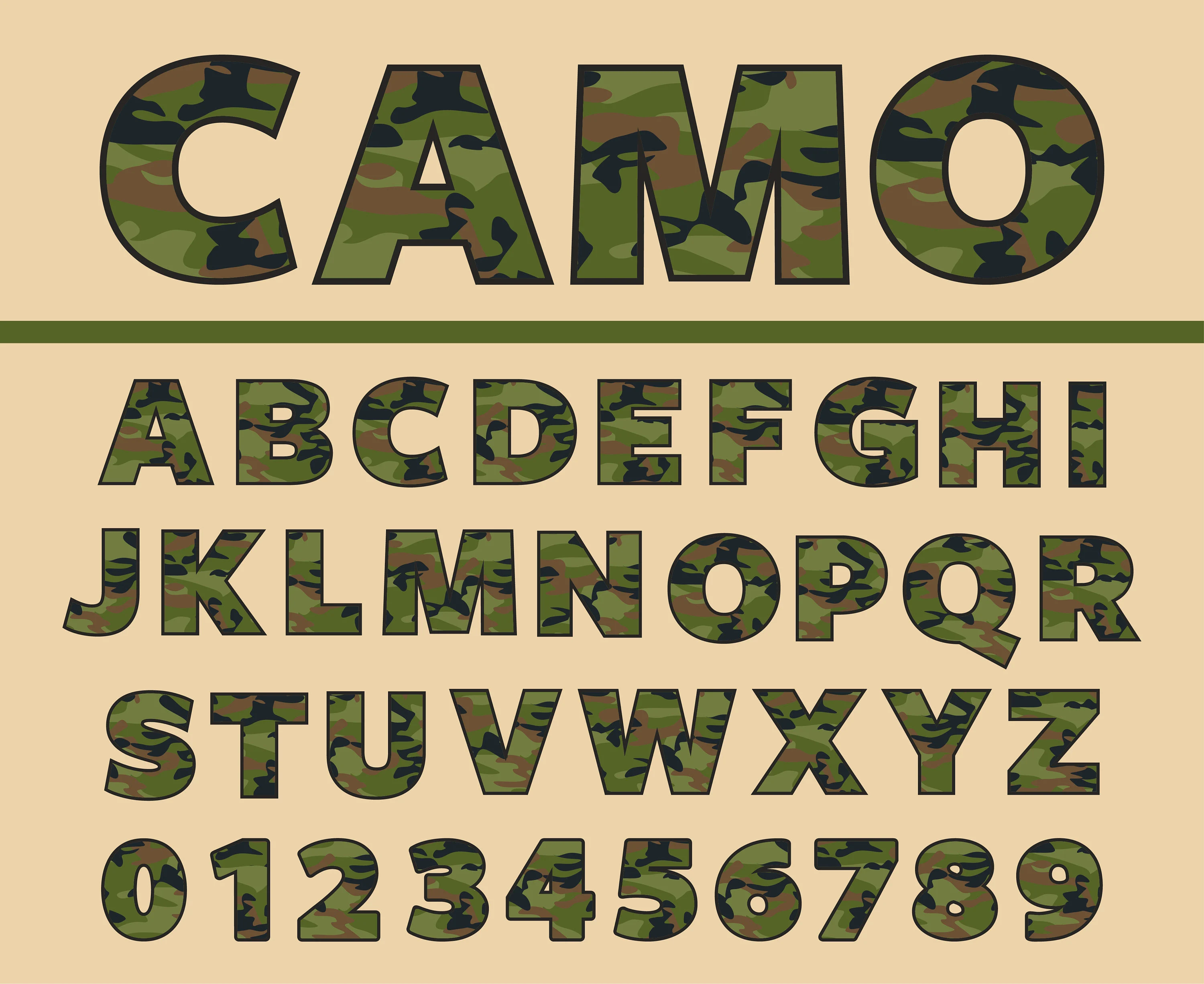 Beispiel einer Camouflage-Schriftart