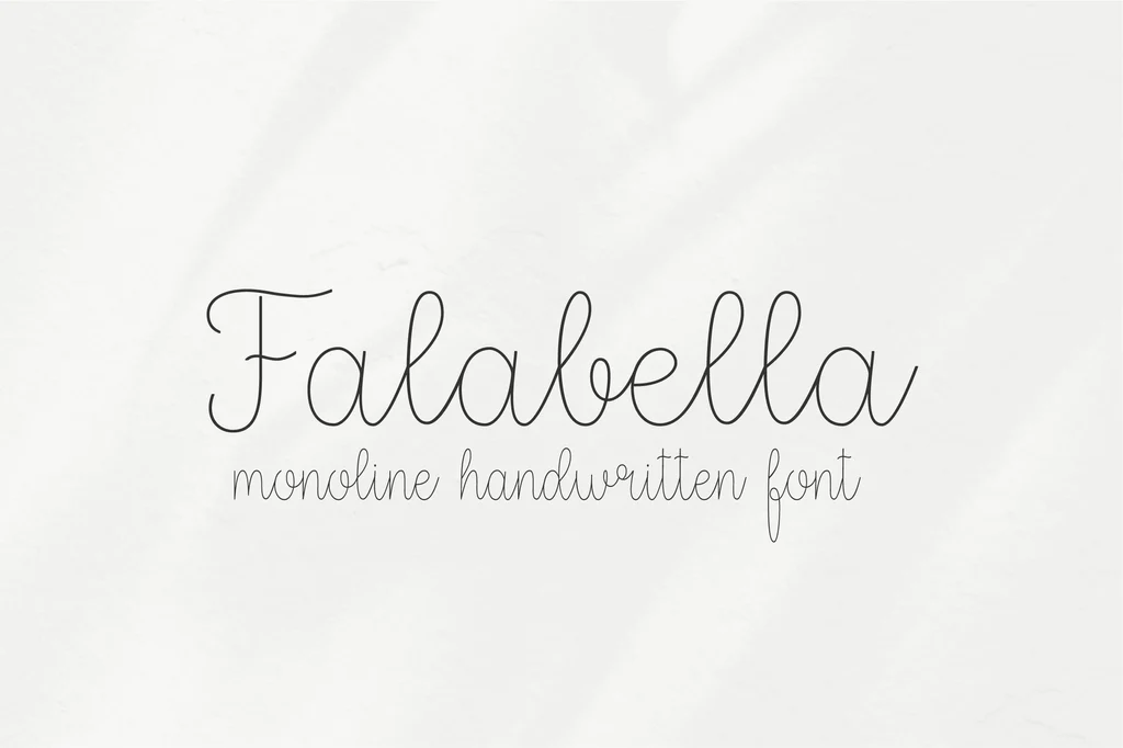 Beispiel einer Falabella Regular-Schriftart