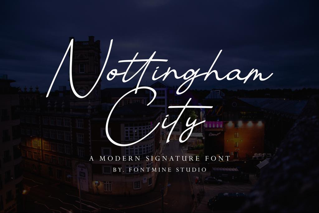 Beispiel einer Nottingham City Regular-Schriftart