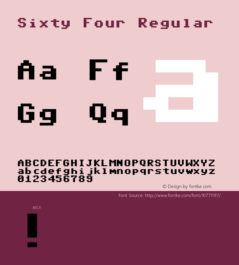 Beispiel einer Sixtyfour-Schriftart