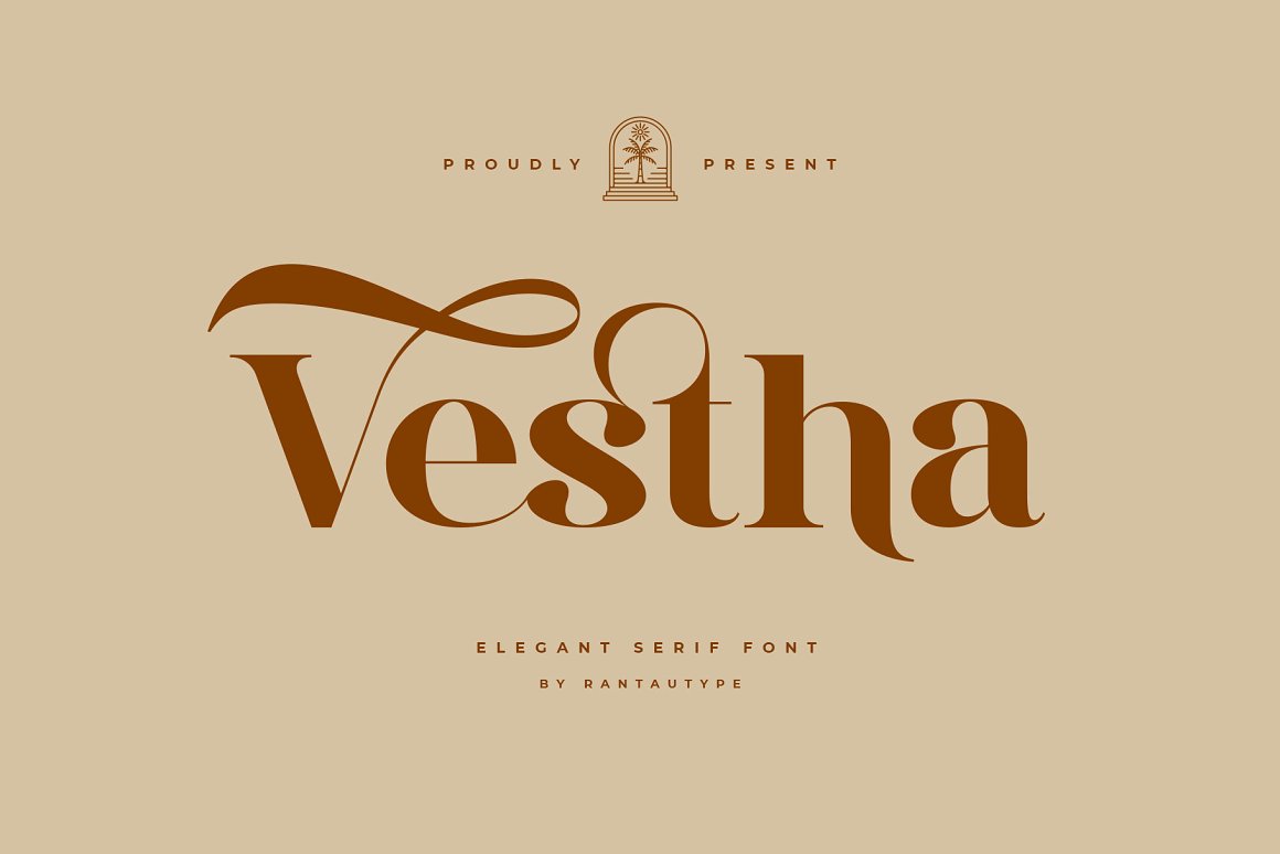 Beispiel einer Vestha Regular-Schriftart
