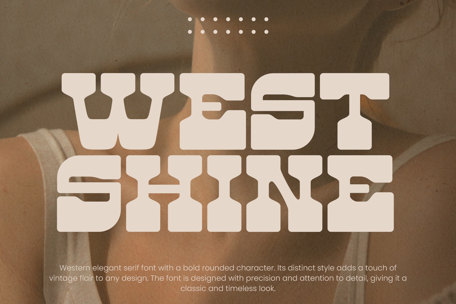 Beispiel einer West Shine Regular-Schriftart