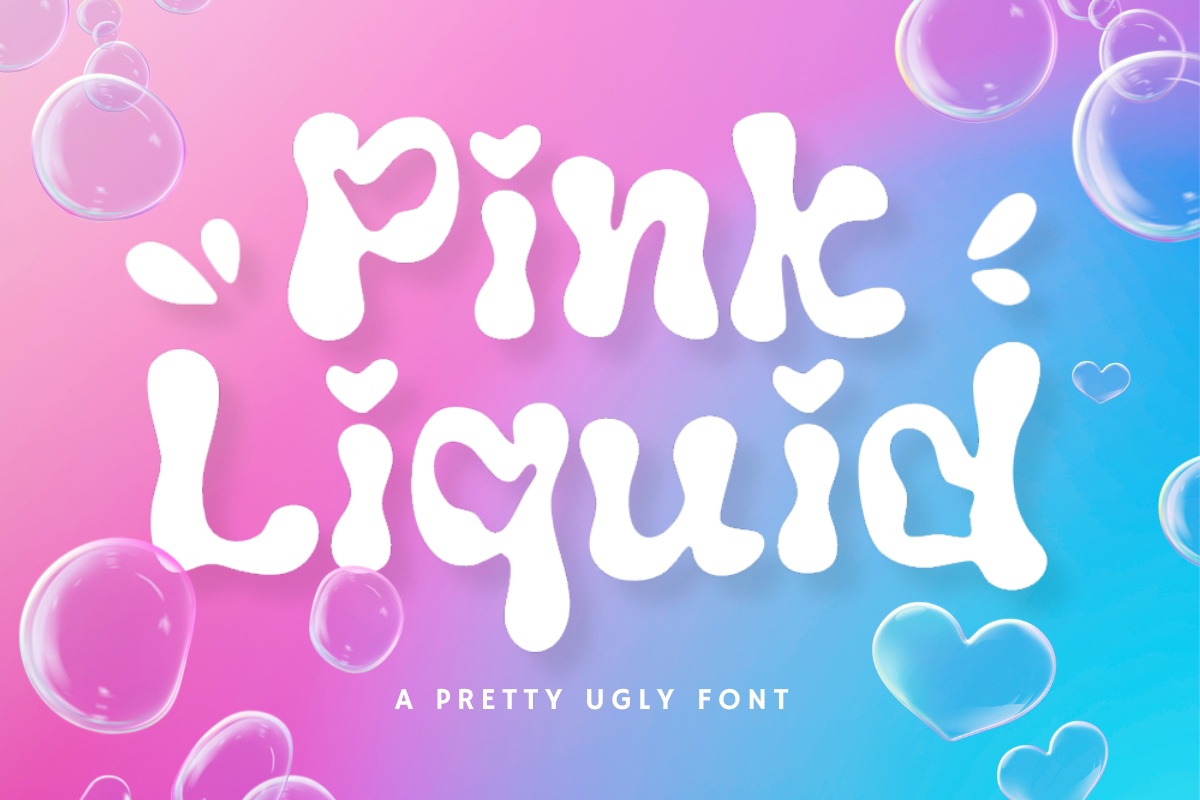 Beispiel einer Pink Liquid-Schriftart