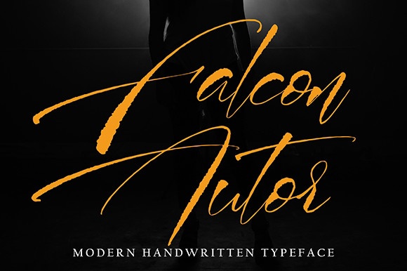 Beispiel einer Falcon Autor Regular-Schriftart