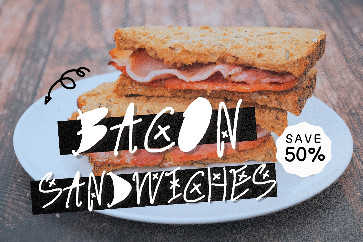 Beispiel einer Bacon Sandwiches Regular-Schriftart