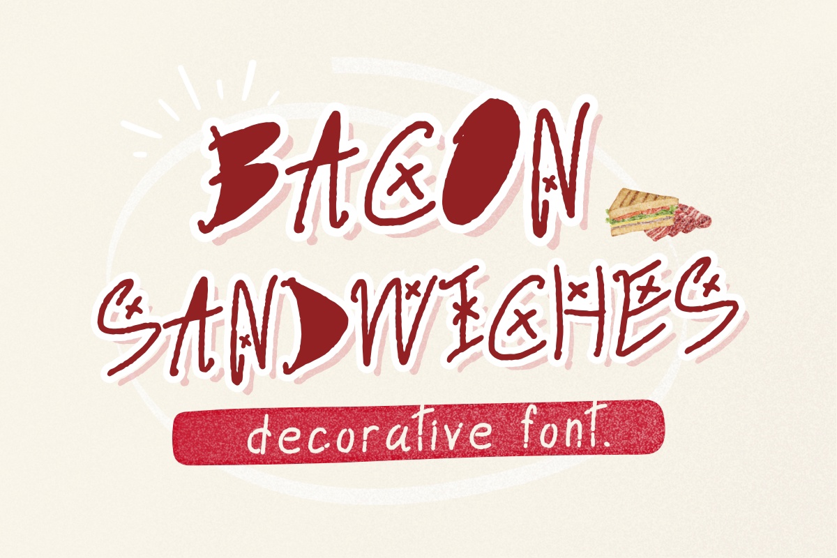 Beispiel einer Bacon Sandwiches-Schriftart
