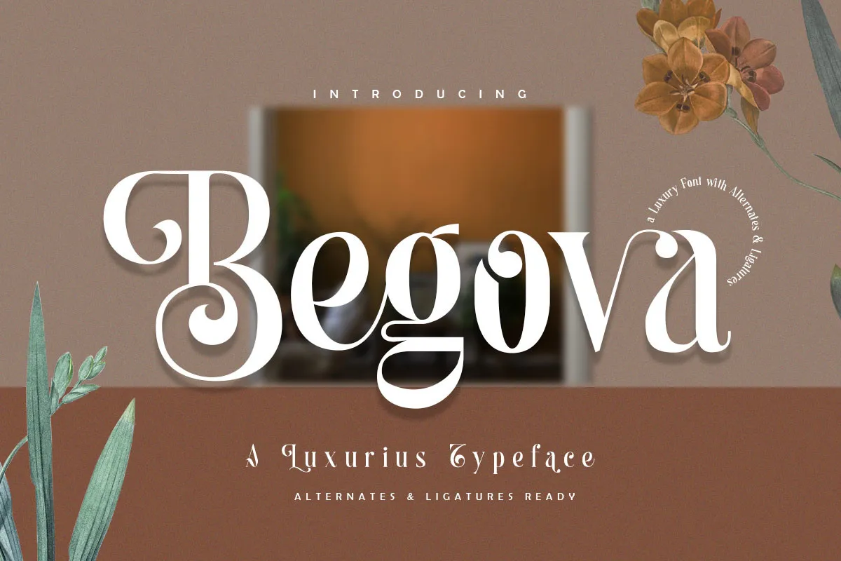 Beispiel einer Begova Regular-Schriftart