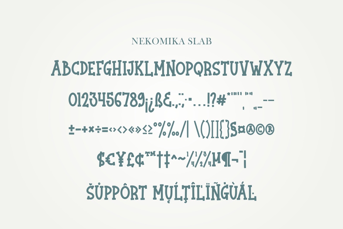 Beispiel einer Nekomika Script-Schriftart