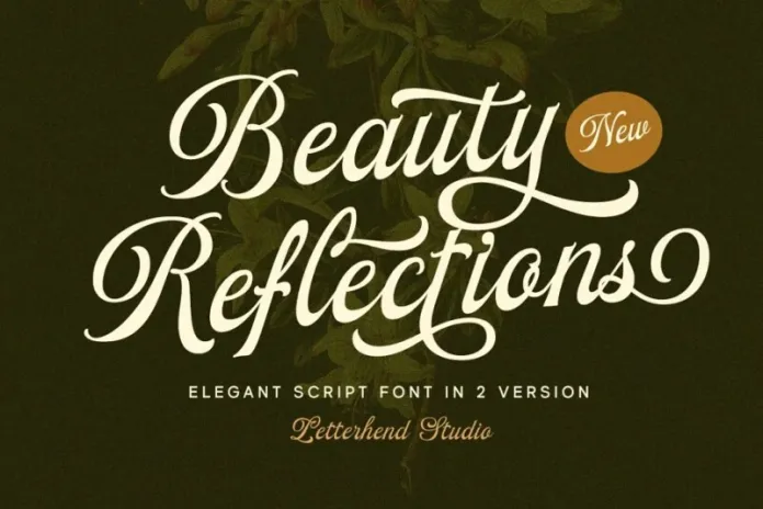Beispiel einer Beauty Reflections Regular-Schriftart
