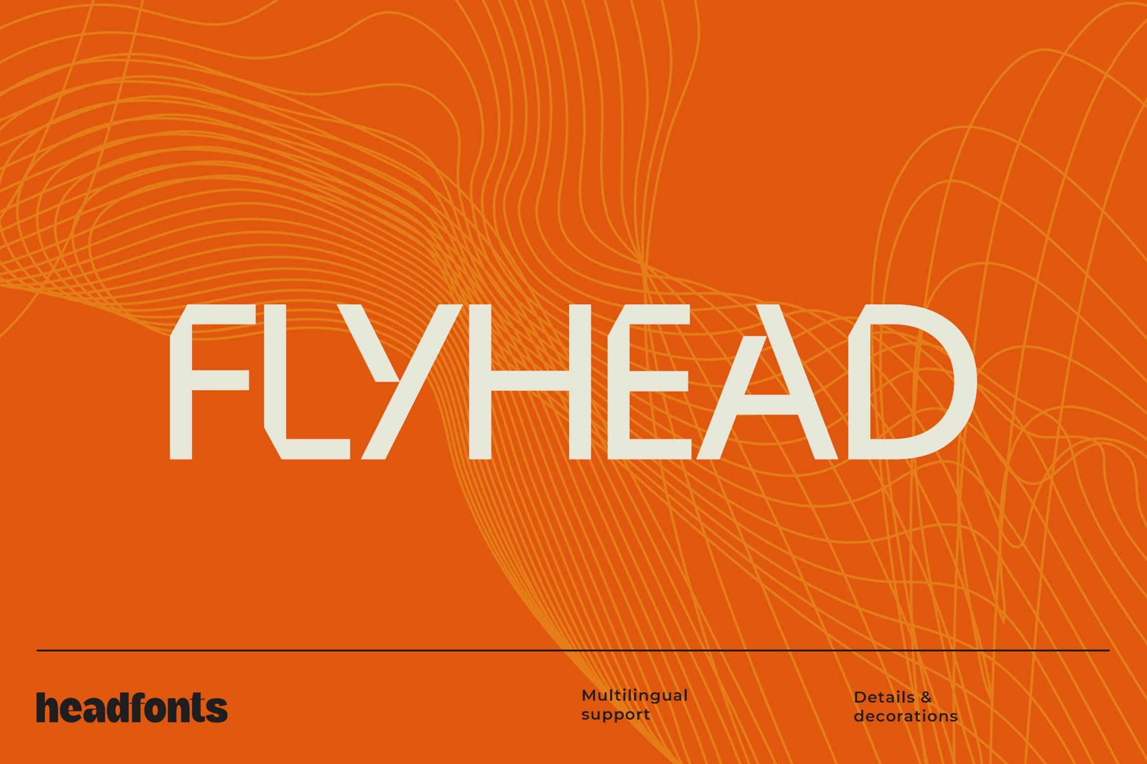 Beispiel einer Flyhead Bold-Schriftart