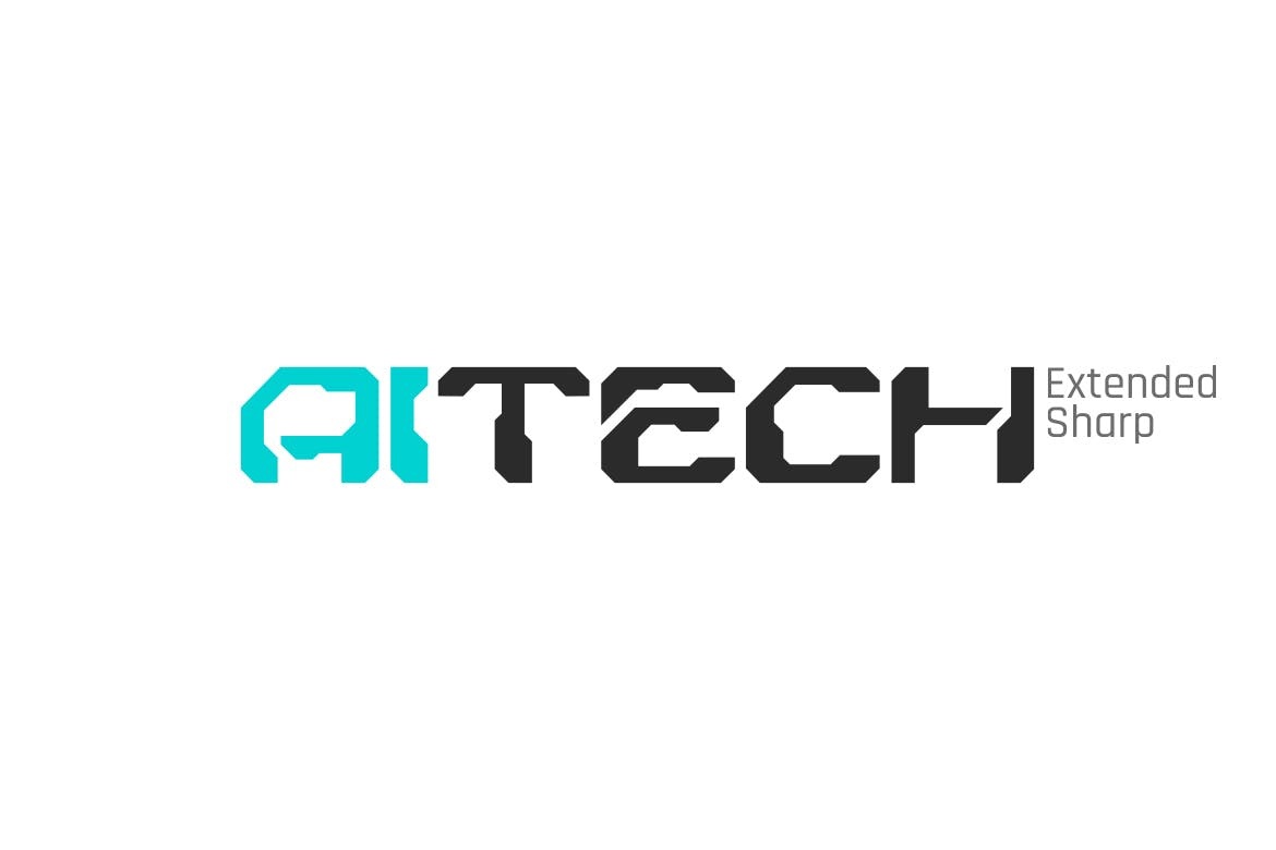 Beispiel einer AiTech Sharp Extended-Schriftart