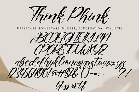Beispiel einer Think Phink Regular-Schriftart