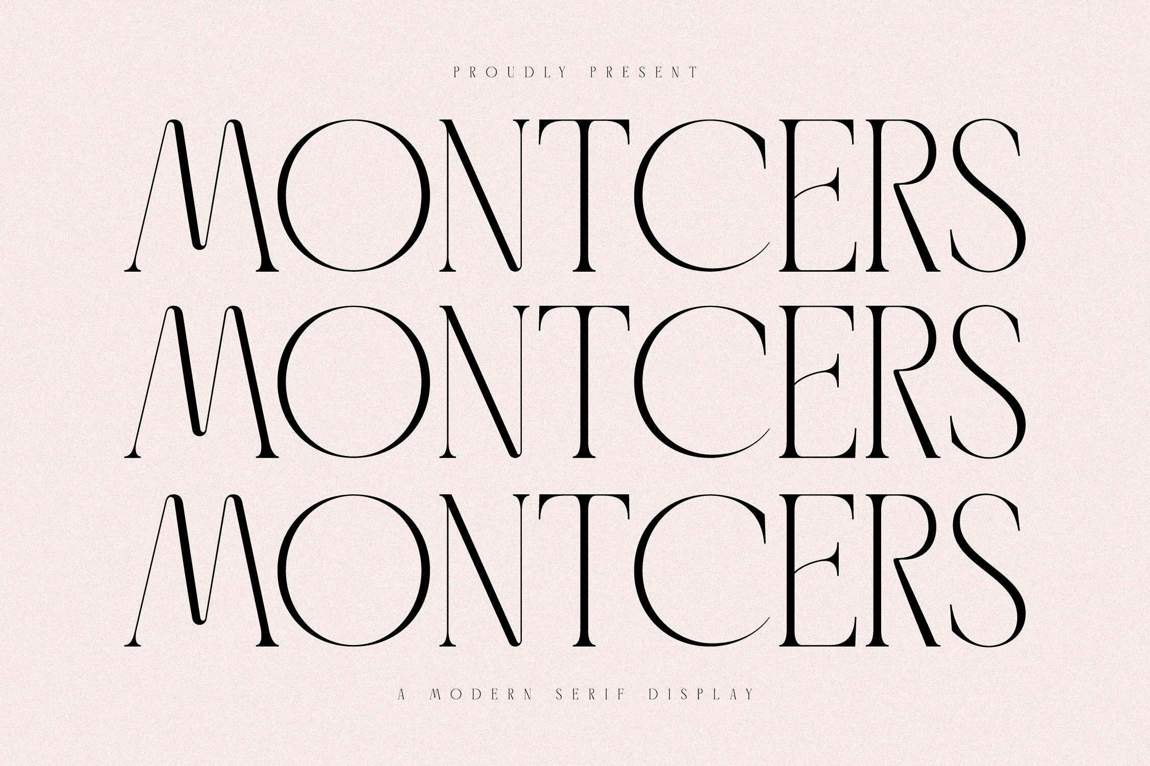 Beispiel einer Montcers Regular-Schriftart